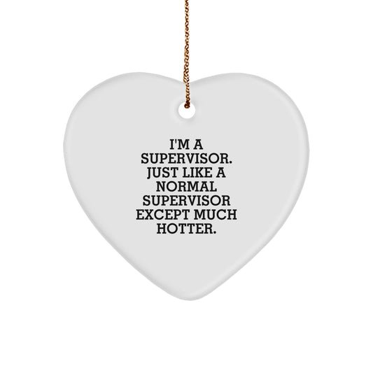 Bold Supervisor Heart Novelty Christmas Ornament for Friends Gift - Image 1