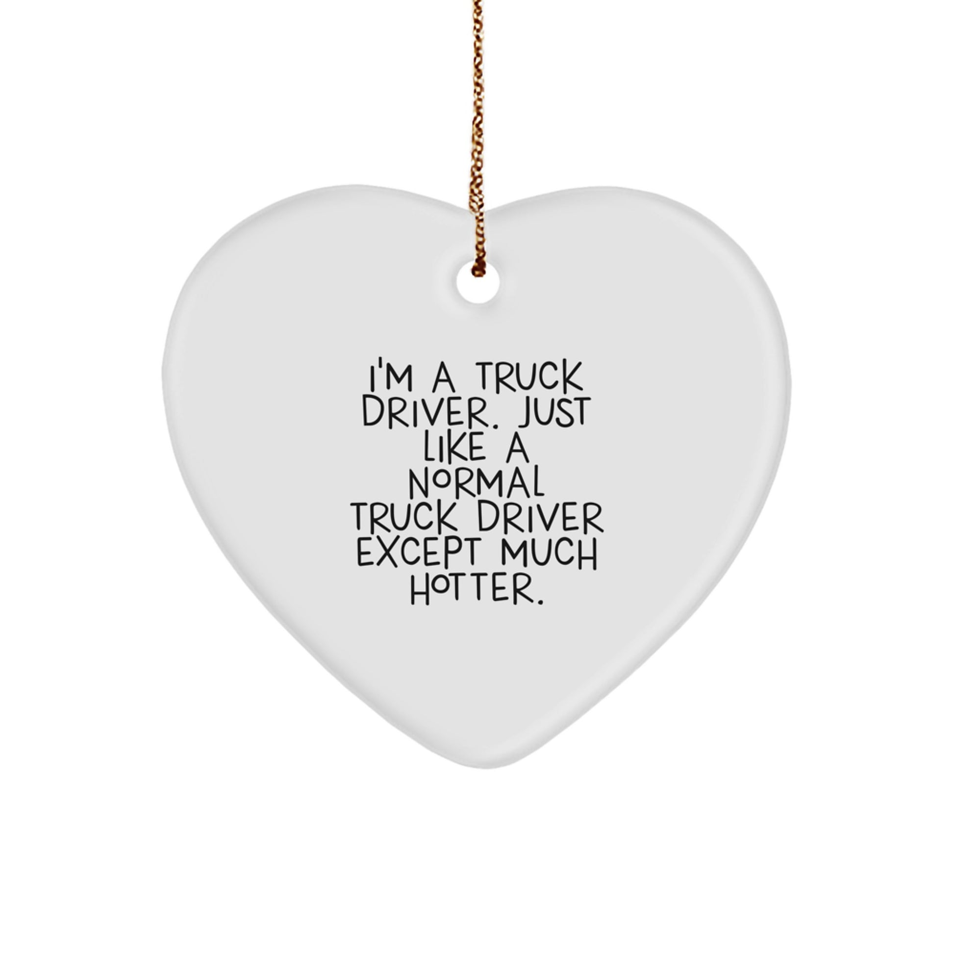 Funny Truck Driver Heart Ornament Gifts for Men from Family, Unique Christmas Ornaments for Husband, Sweetheart, Dad - Image 1