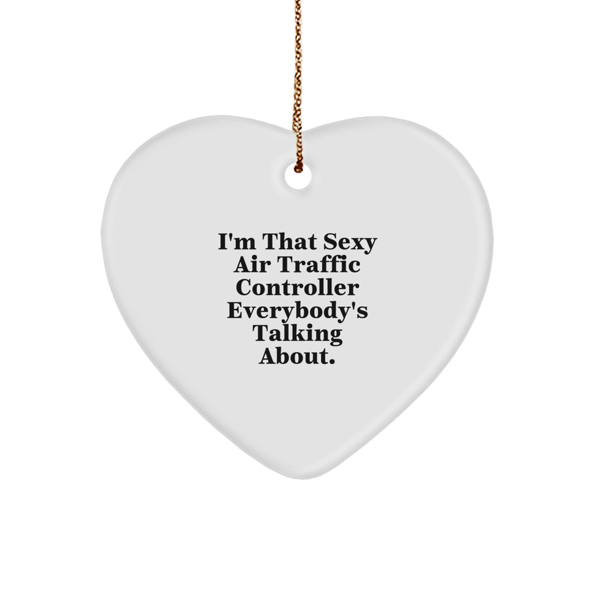 Funny Air Traffic Controller Heart Ornament Gifts from Men to Friends and Family at Christmas Unique - Image 1