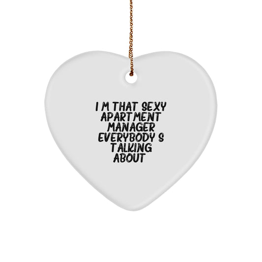 Sexy Apartment Manager Gifts, Funny Heart Ornament, Perfect for Christmas, Gifts from Friends to Apartment Manager, Heart-Shaped Decorations - Image 1