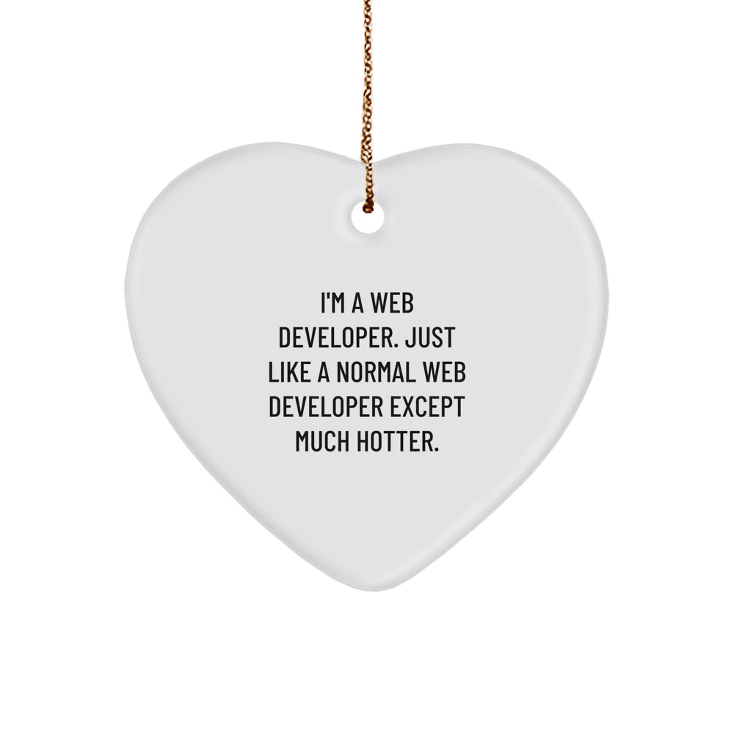 Funny Web Developer Heart Ornament Gifts from Friends to Coworkers for Christmas Unique Office Decorations - Image 1
