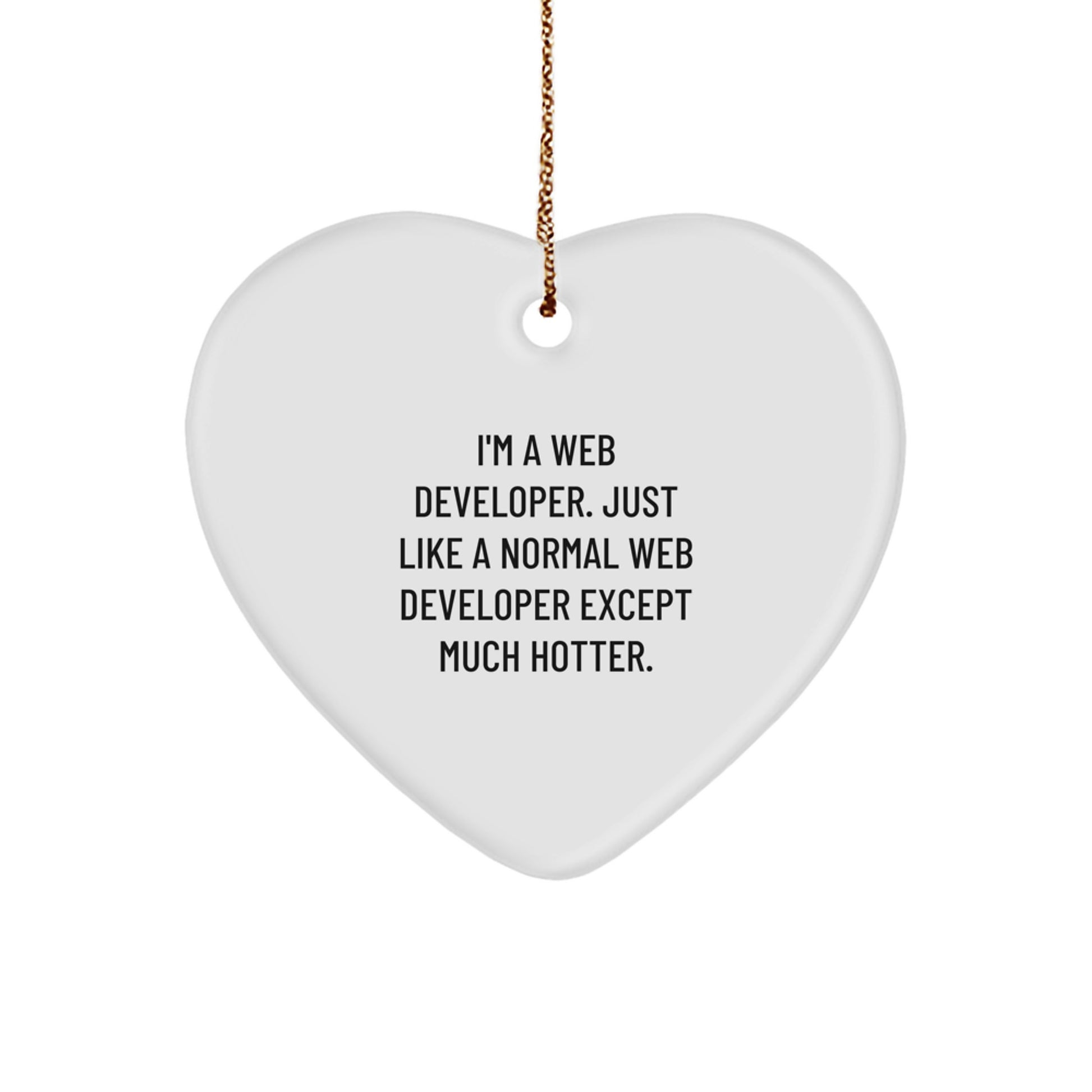 Funny Web Developer Heart Ornament Gifts from Friends to Coworkers for Christmas Unique Office Decorations - Image 1