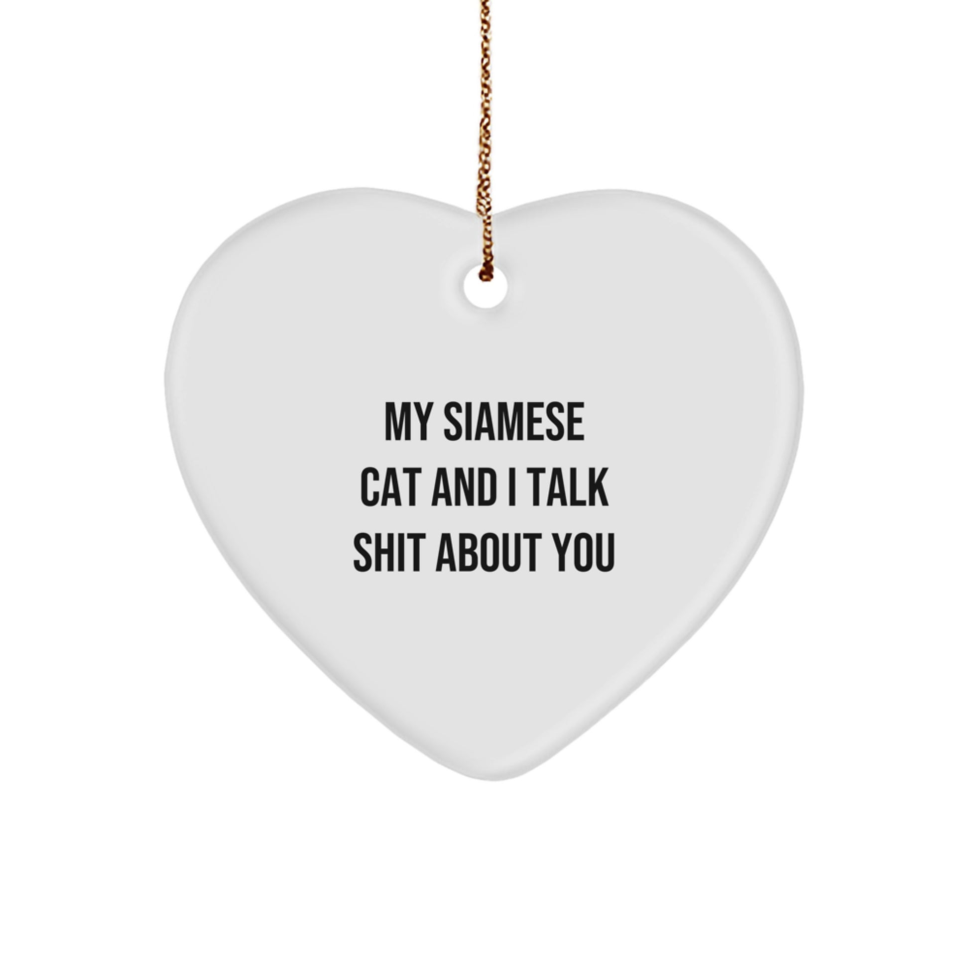 Siamese Cat Heart Ornament Novelty Christmas Gift for Friends - Image 1