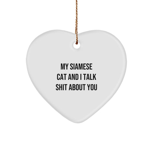 Siamese Cat Heart Ornament Novelty Christmas Gift for Friends - Image 1