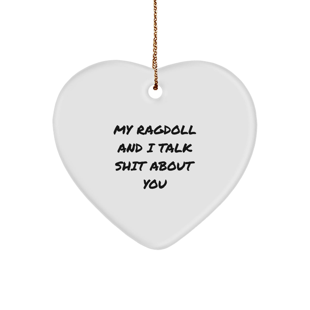 Christmas Gift Ragdoll Cat Heart Ornament for Her Present - Image 1