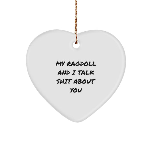 Christmas Gift Ragdoll Cat Heart Ornament for Her Present - Image 1