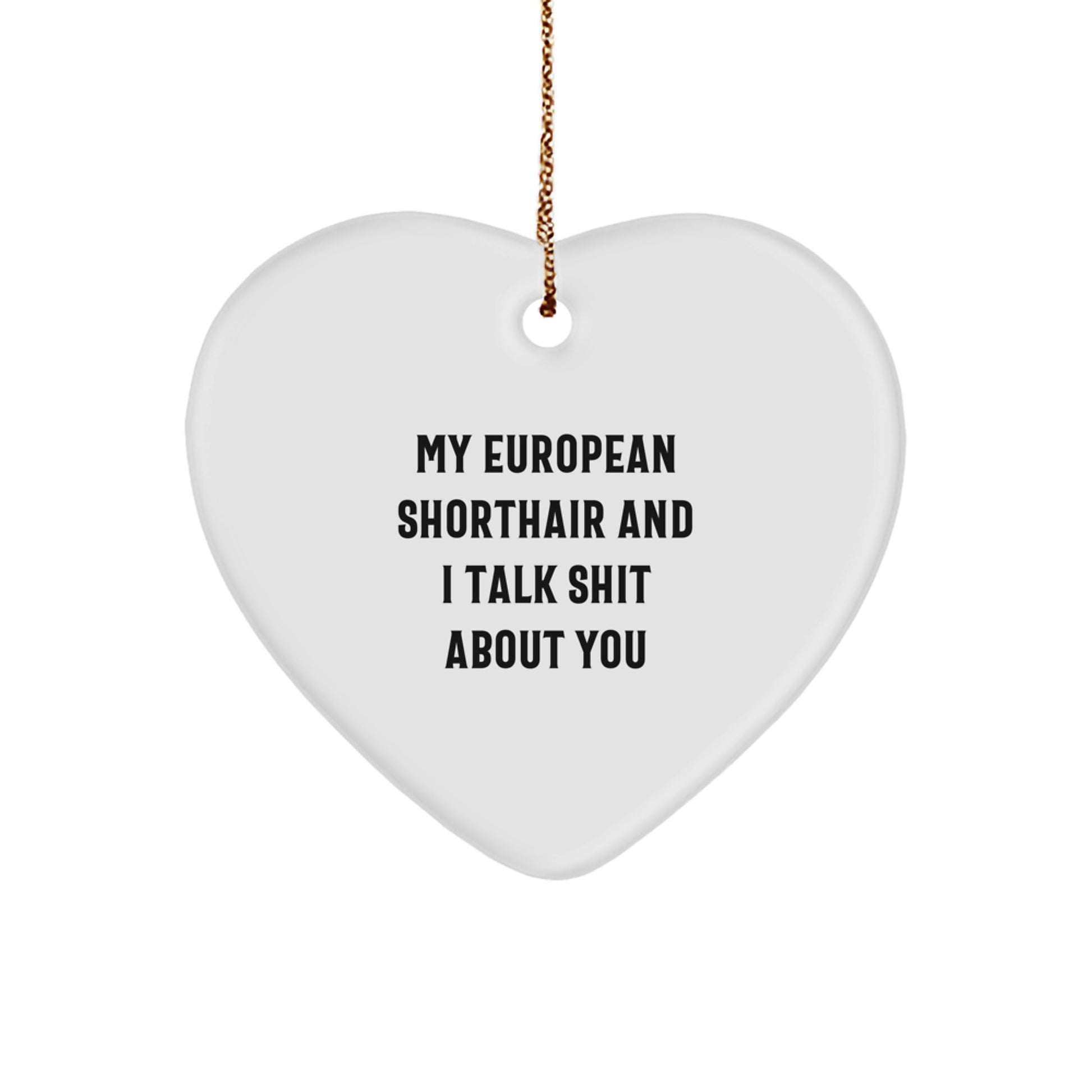 Christmas Gift for Teens Surprise European Shorthair Cat Heart Ornament - Image 1