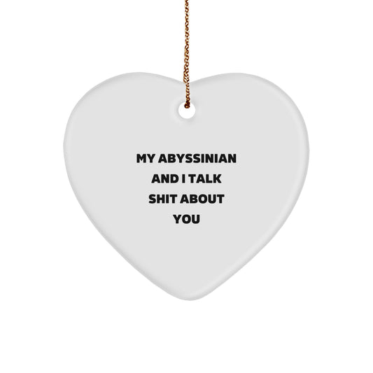 Funny Abyssinian Cat Gifts from Men, Women, Friends or Family - Cute Heart Ornament for Christmas Unique Gifts - Image 1