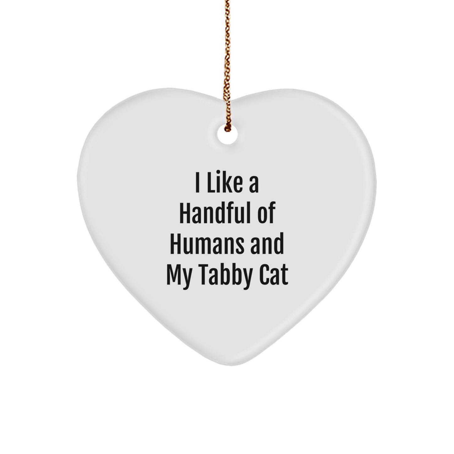 Funny Tabby Cat Gifts for Family, Heart Ornament from Men, Unique Christmas Unique Gifts for Tabby Cat Lovers - Image 1