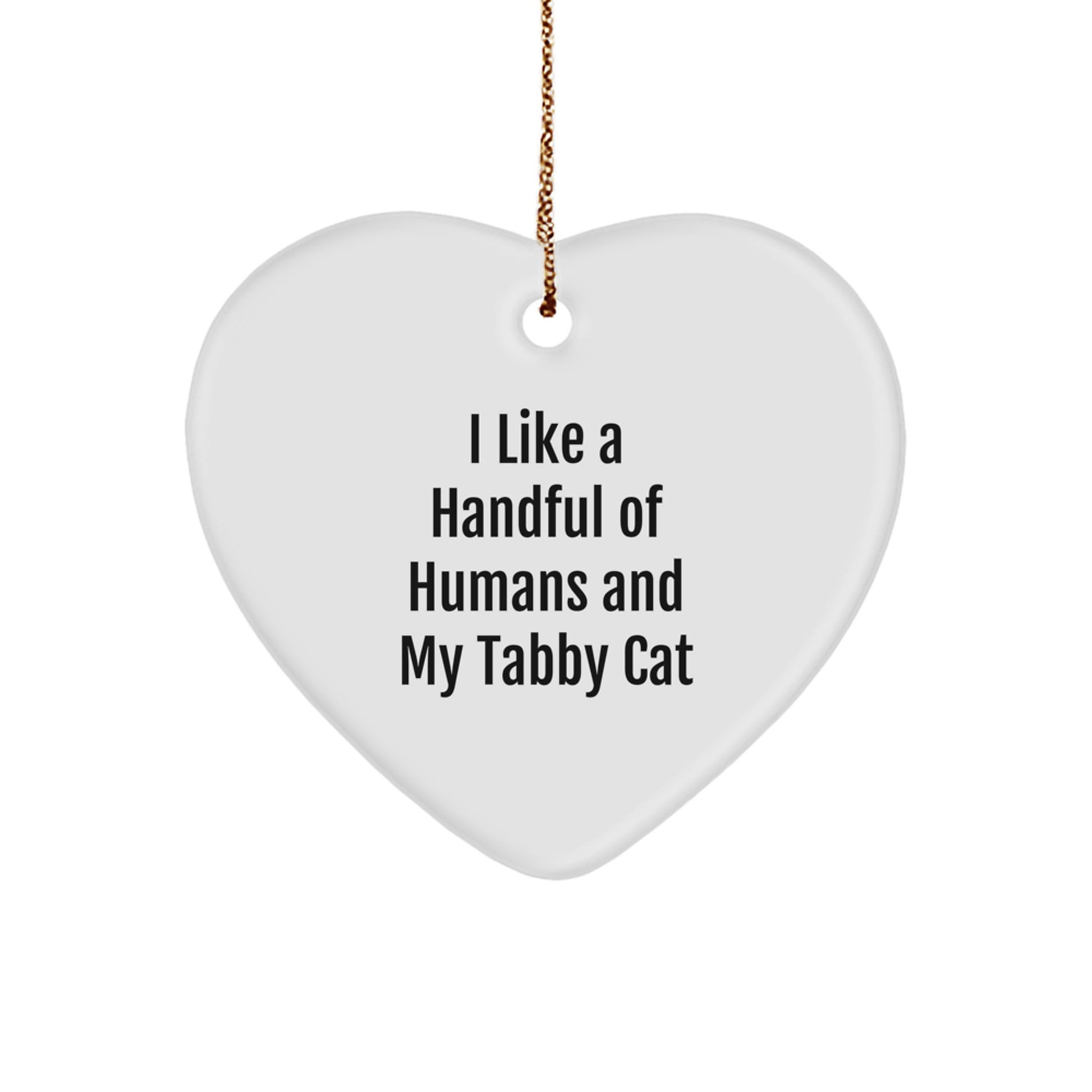 Funny Tabby Cat Gifts for Family, Heart Ornament from Men, Unique Christmas Unique Gifts for Tabby Cat Lovers - Image 1