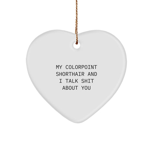 Christmas Gift for Her Colorpoint Shorthair Heart Ornament Present - Image 1