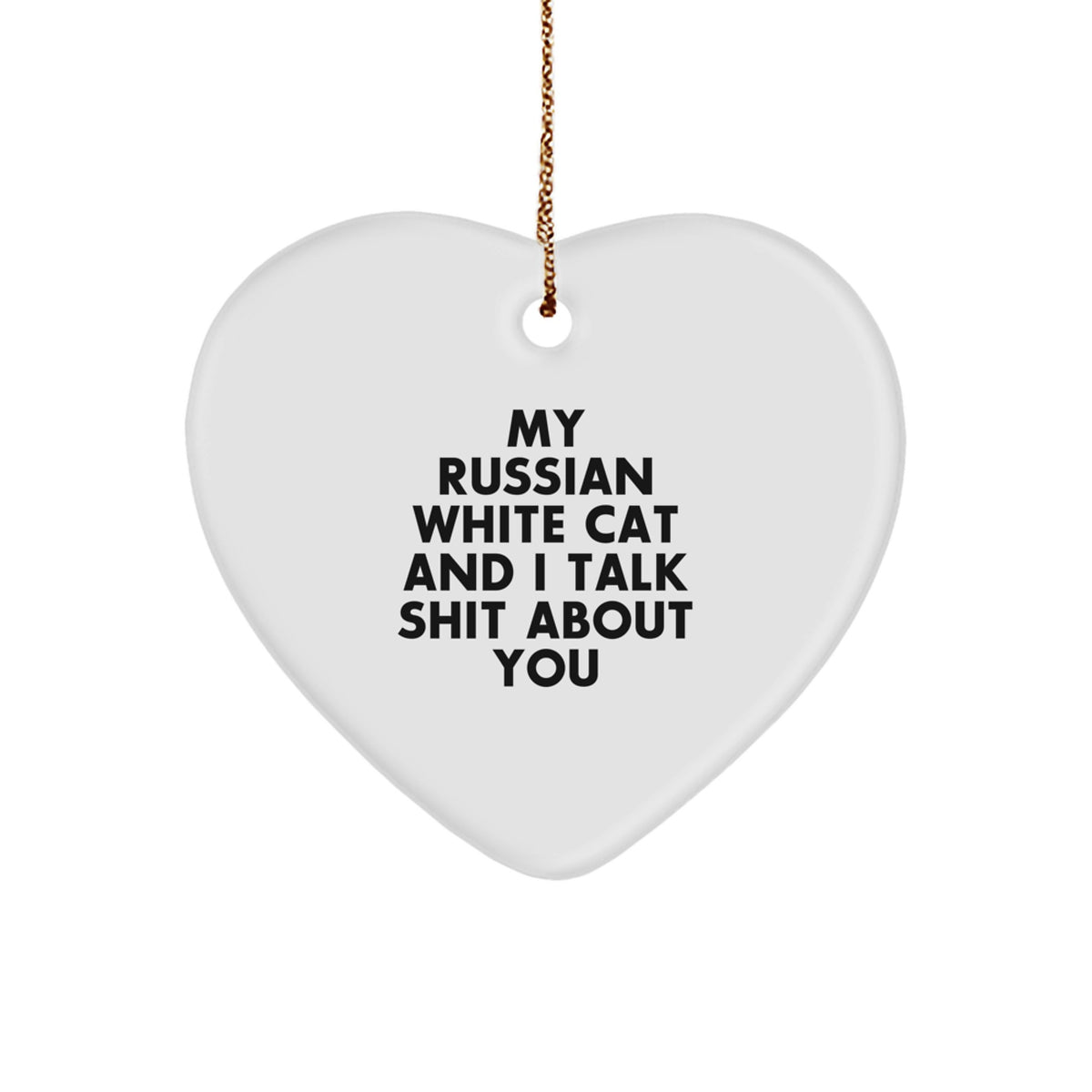 Russian White Cat Keepsake Christmas Ornament for Him Gift - Image 1