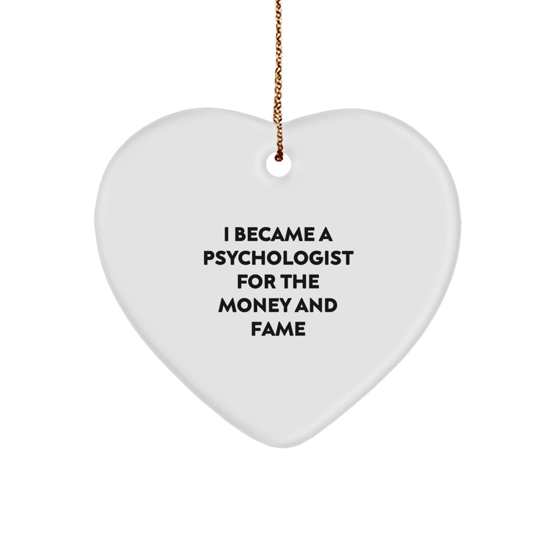 Funny Psychologist Gifts, Heart Ornament for Christmas Unique Gifts from Family to Psychologist - Image 1