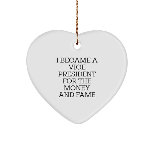 Gifts from Friends, Funny Vice President Quotes, Heart Ornament for Vice President, Christmas Unique Gifts - Image 1