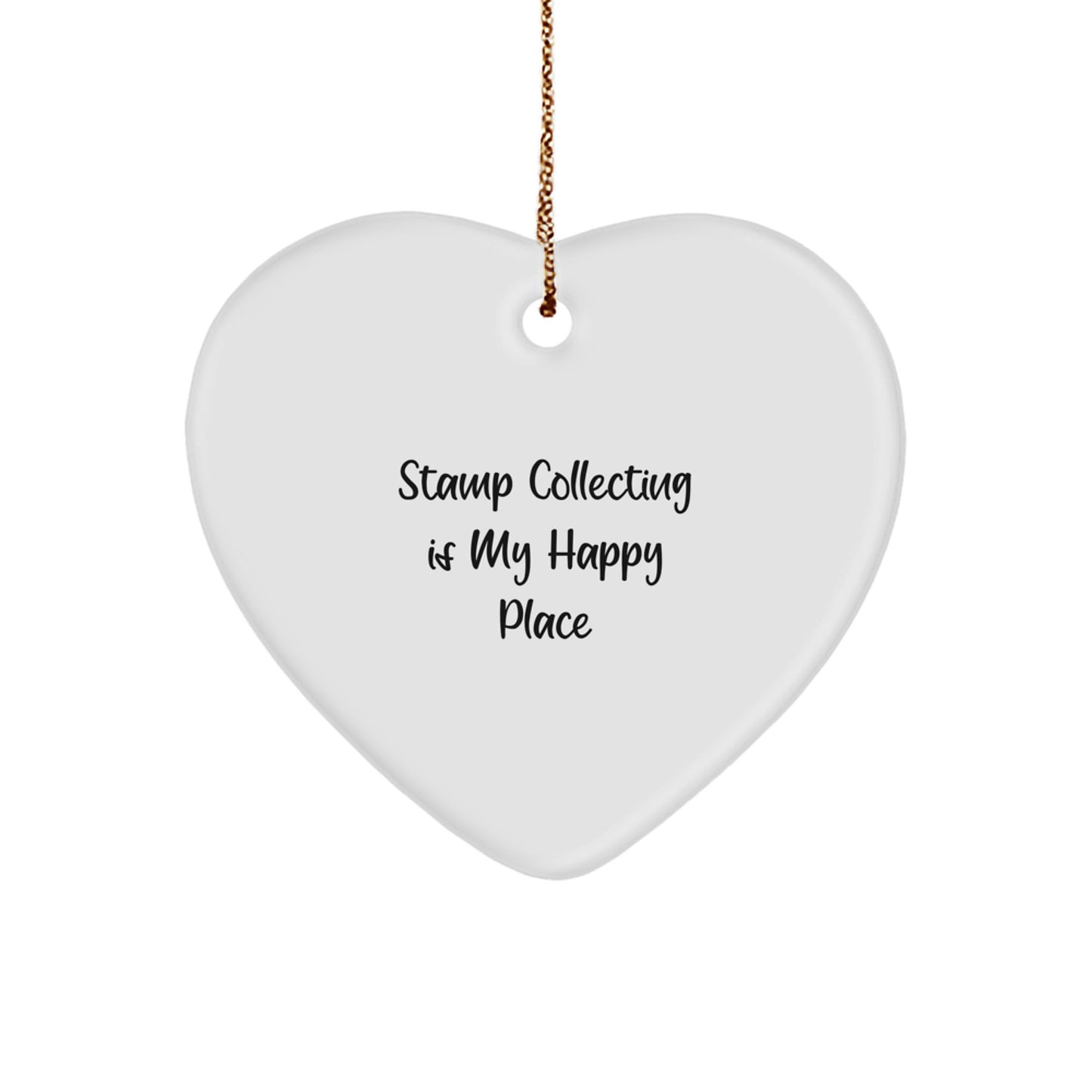 Funny Stamp Collecting Heart Ornament Gifts from Family, Friends, or Coworkers for Stamp Collecting Enthusiasts, Men, Women, or Kids - Image 1
