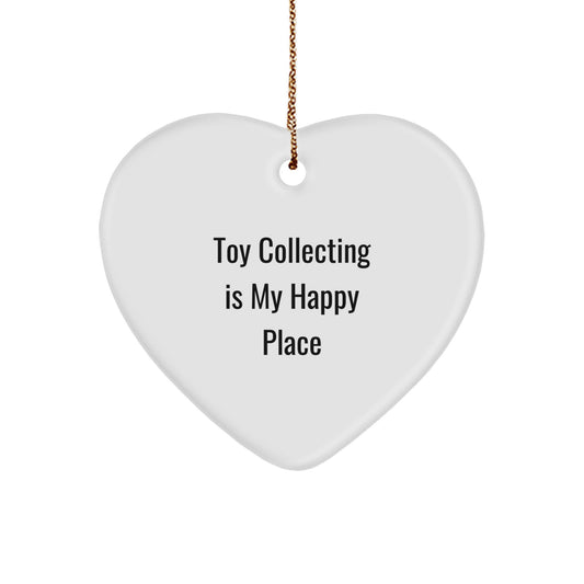 Funny Toy Collecting Gifts from Men for Women, Heart Ornament, 'Toy Collecting Is My Happy Place' Christmas Unique Decorations - Image 1