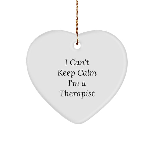 Funny Therapist Gifts from Friends Unique Heart Ornament, I'm A Therapist Christmas Unique Gifts - Image 1