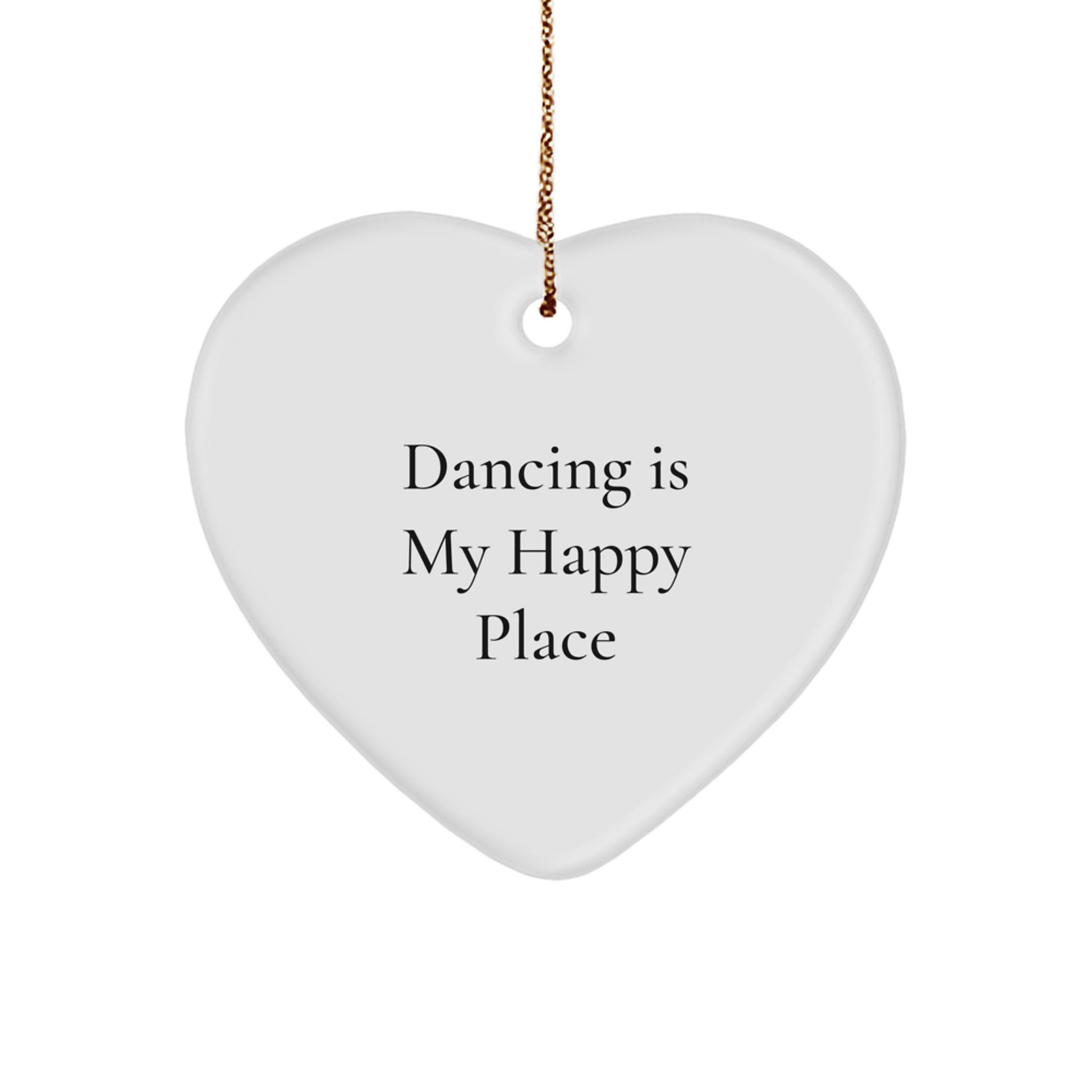 Family Treasure White Heart Christmas Ornament for Dancing Fans Gift - Image 1