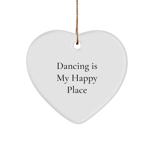 Family Treasure White Heart Christmas Ornament for Dancing Fans Gift - Image 1