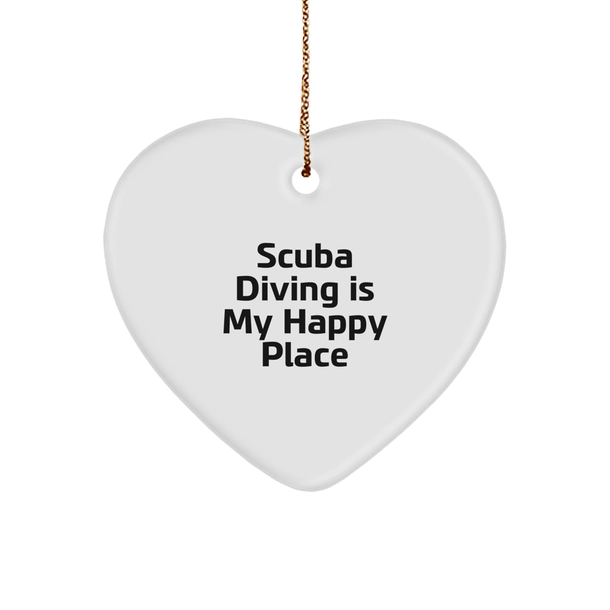 Scuba Diving Gifts from Friends for Men - Heart Ornament 'Scuba Diving Is My Happy Place' Christmas Unique Decor - Image 1