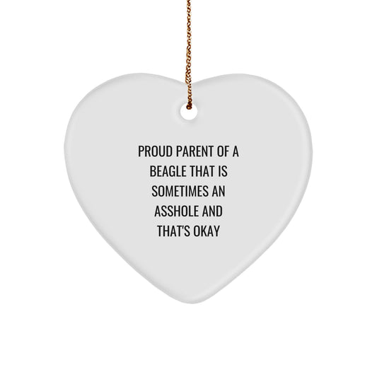 Beagle Heart Ornament for Family Treasure Christmas Gift - Image 1