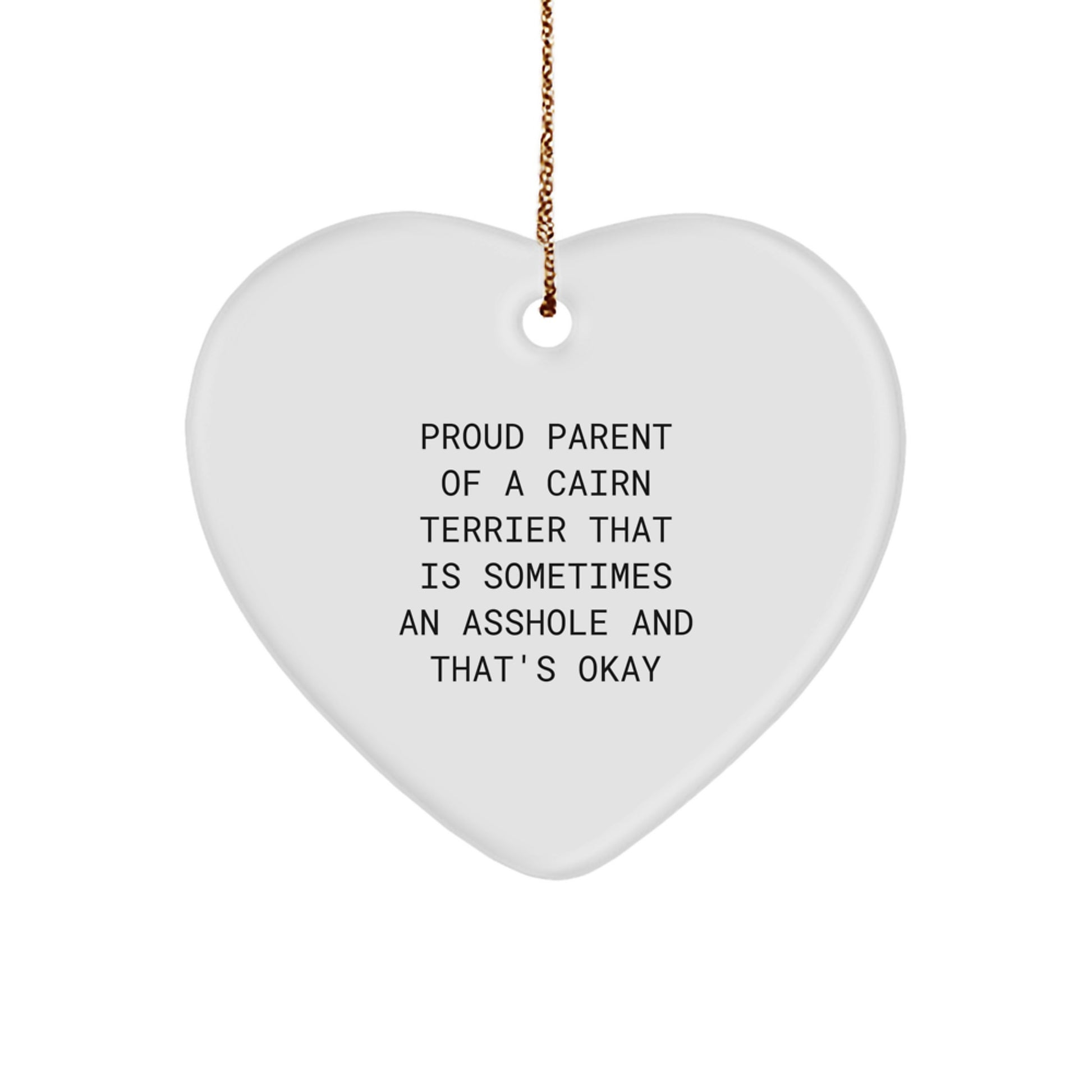 Cairn Terrier Dog Heart Ornament Gift from Proud Parent Funny Quote Christmas Unique Presents for Him - Image 1