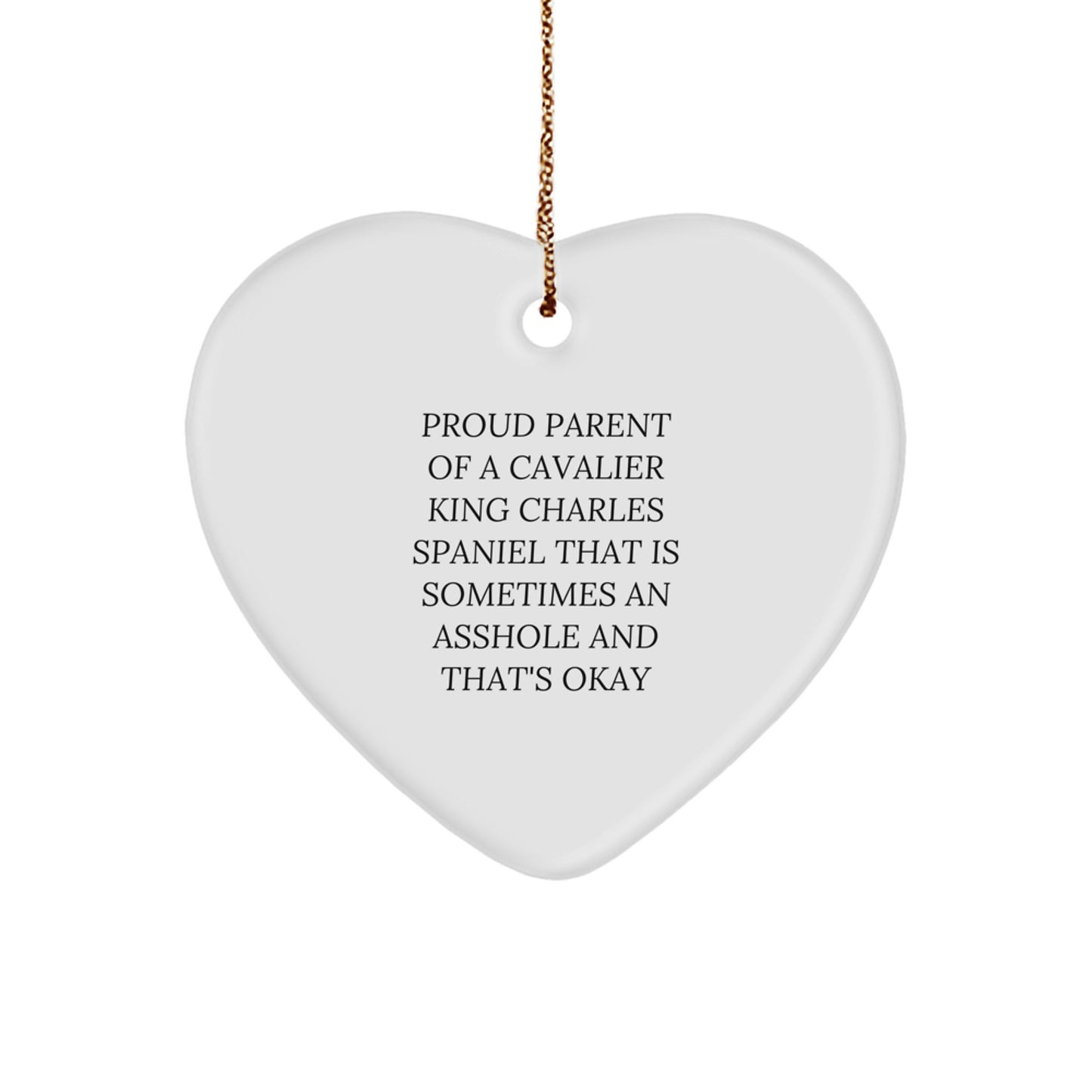 Funny Cavalier King Charles Spaniel Dog Gifts from Family - Christmas Unique Gifts for Proud Parents with Heart Ornament - Cavalier King Charles Spaniel Dog Lover Gifts - Image 1