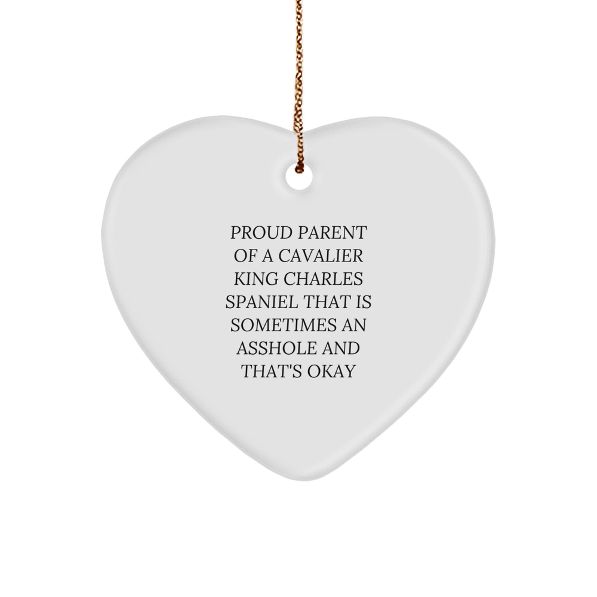 Funny Cavalier King Charles Spaniel Dog Gifts from Family - Christmas Unique Gifts for Proud Parents with Heart Ornament - Cavalier King Charles Spaniel Dog Lover Gifts - Image 1