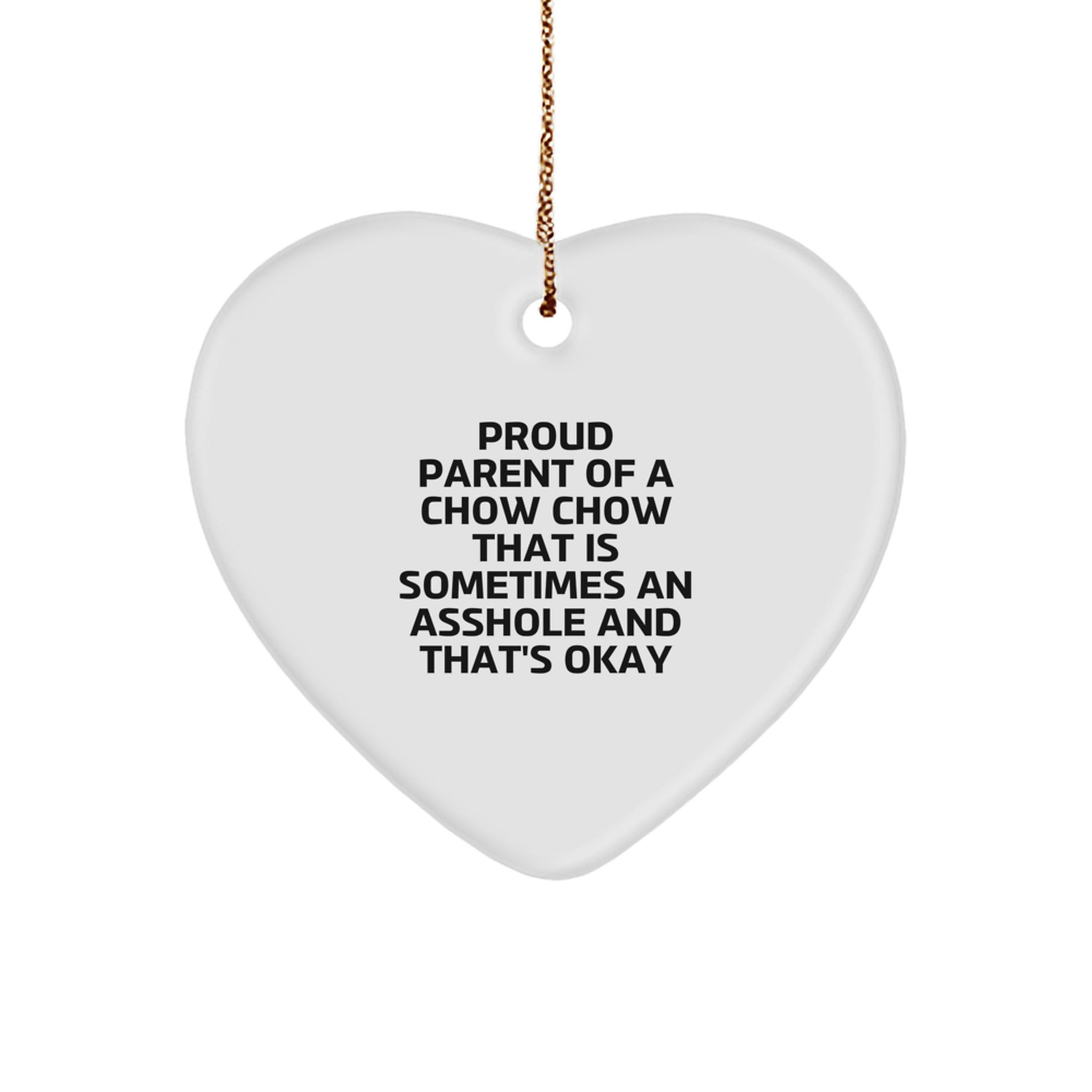 Funny Chow Chow Dog Gifts for Men or Women, Heart Ornament, Gifts from Mom or Dad for Christmas Unique Gifts - Image 1