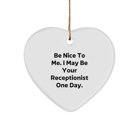 Funny Heart Ornament Gifts from Friends and Family to Receptionist Coworkers at Christmas Unique Office Decorations - Image 1
