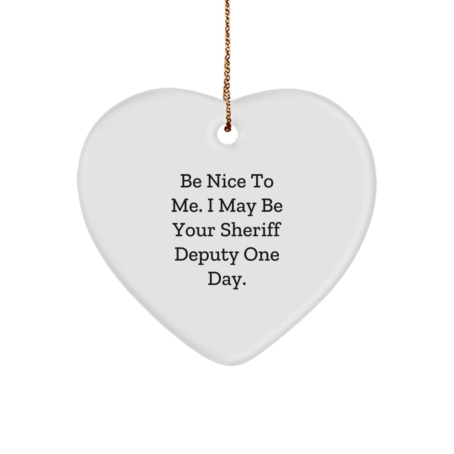 Funny Sheriff Deputy Heart Ornament Gifts from Family for Christmas Unique Sheriff Deputy Decorations - Image 1