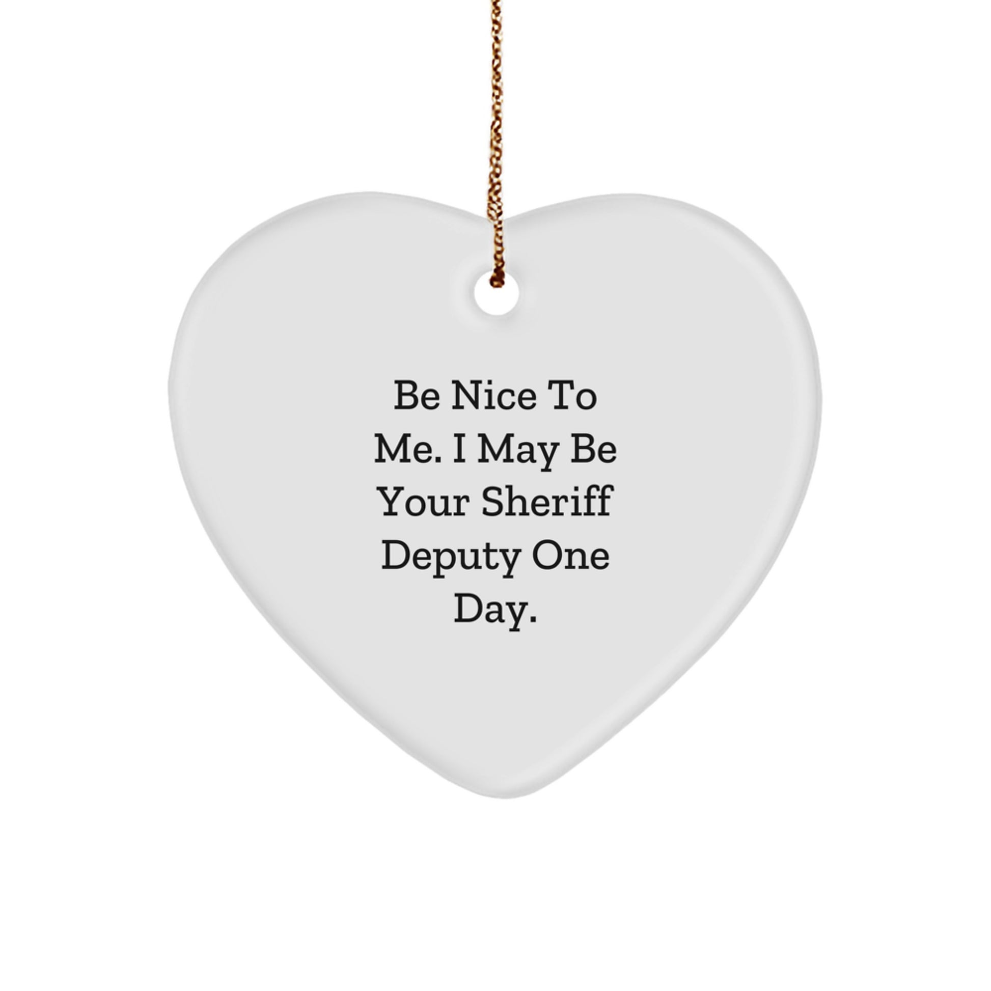 Funny Sheriff Deputy Heart Ornament Gifts from Family for Christmas Unique Sheriff Deputy Decorations - Image 1