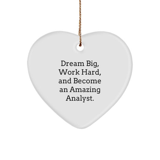 Inspirational Analyst Unique Christmas Unique Gifts from Men, Gifts for Analyst Friends, Coworkers, Family with Funny Quote Heart Ornament - Image 1