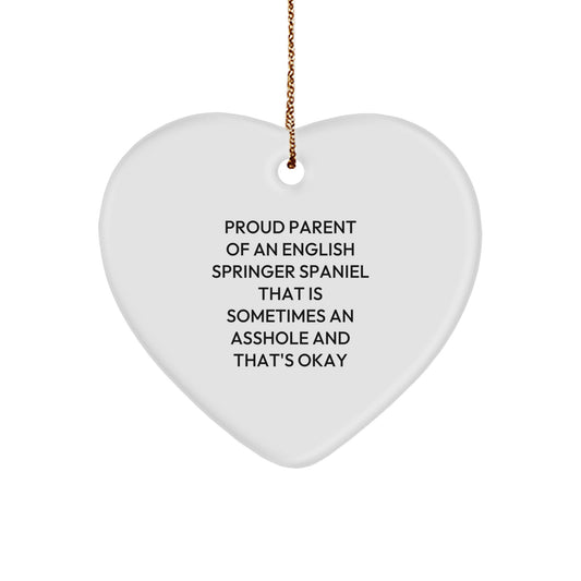 English Springer Spaniel Dog Heart Ornaments Funny Quote Gifts for English Springer Spaniel Dog Lover Christmas Unique Gifts from Friends Family Men Women - Image 1