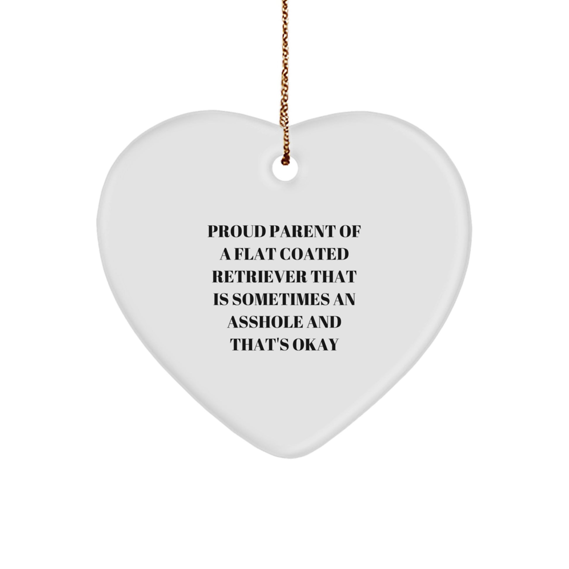 Funny Flat Coated Retriever Dog Gifts, Heart Ornament, Proud Parent Quote, Christmas Unique Gifts from Friends for Family Members - Image 1