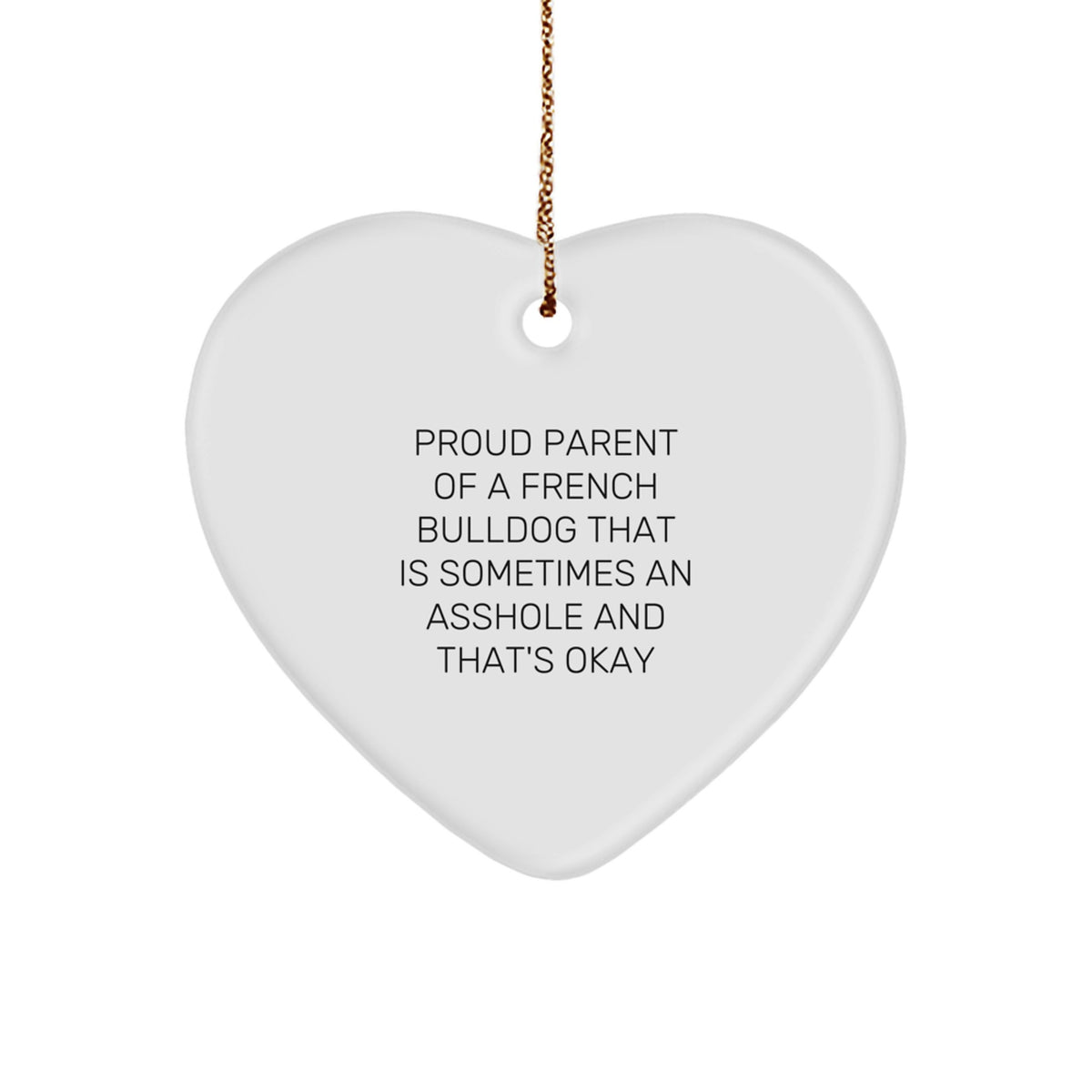 French Bulldog Heart Ornament Idea Christmas Keepsake Gift for Coworkers - Image 1