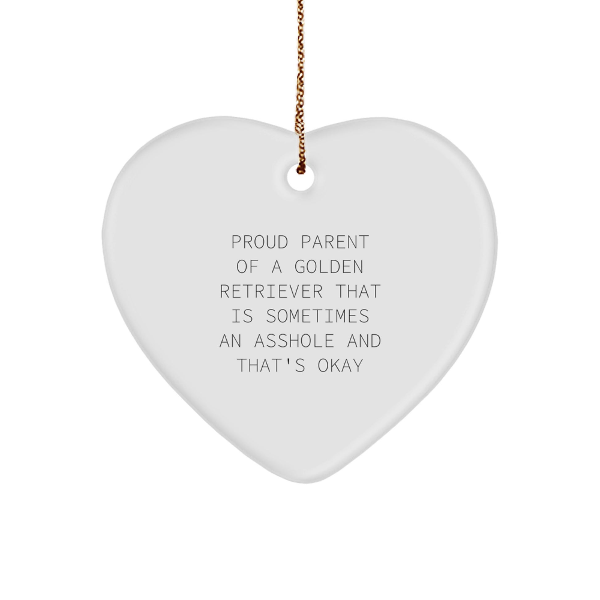 Proud Parent of a Golden Retriever Heart Ornament for Men Women Friends Family - Funny Golden Retriever Dog Christmas Unique Gifts from Mom Dad Siblings - Image 1