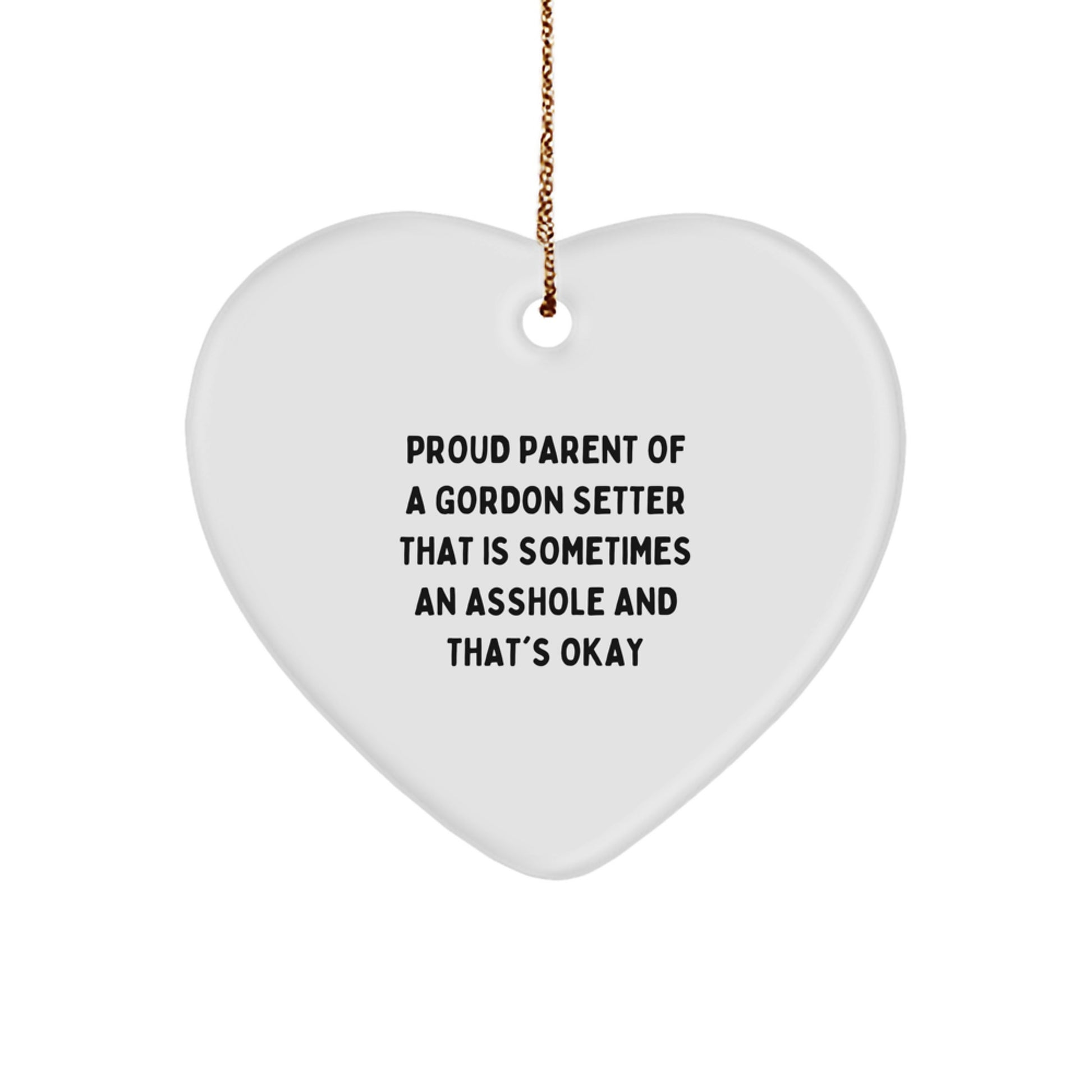 Gordon Setter Dog Heart Ornament Gift for Proud Parents Funny Quote Christmas Unique Gifts from Men to Family - Image 1