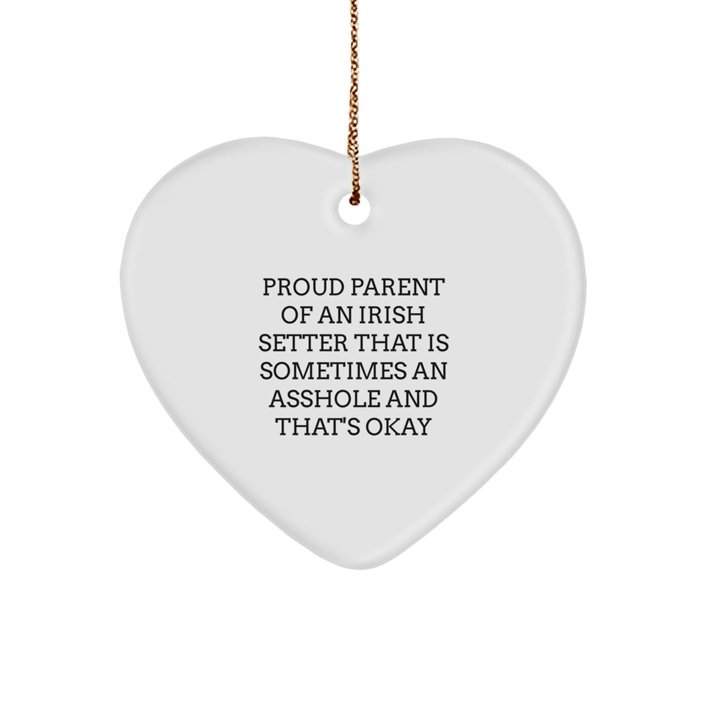 Family Treasure for Family Irish Setter Heart Ornament Christmas Gift - Image 1