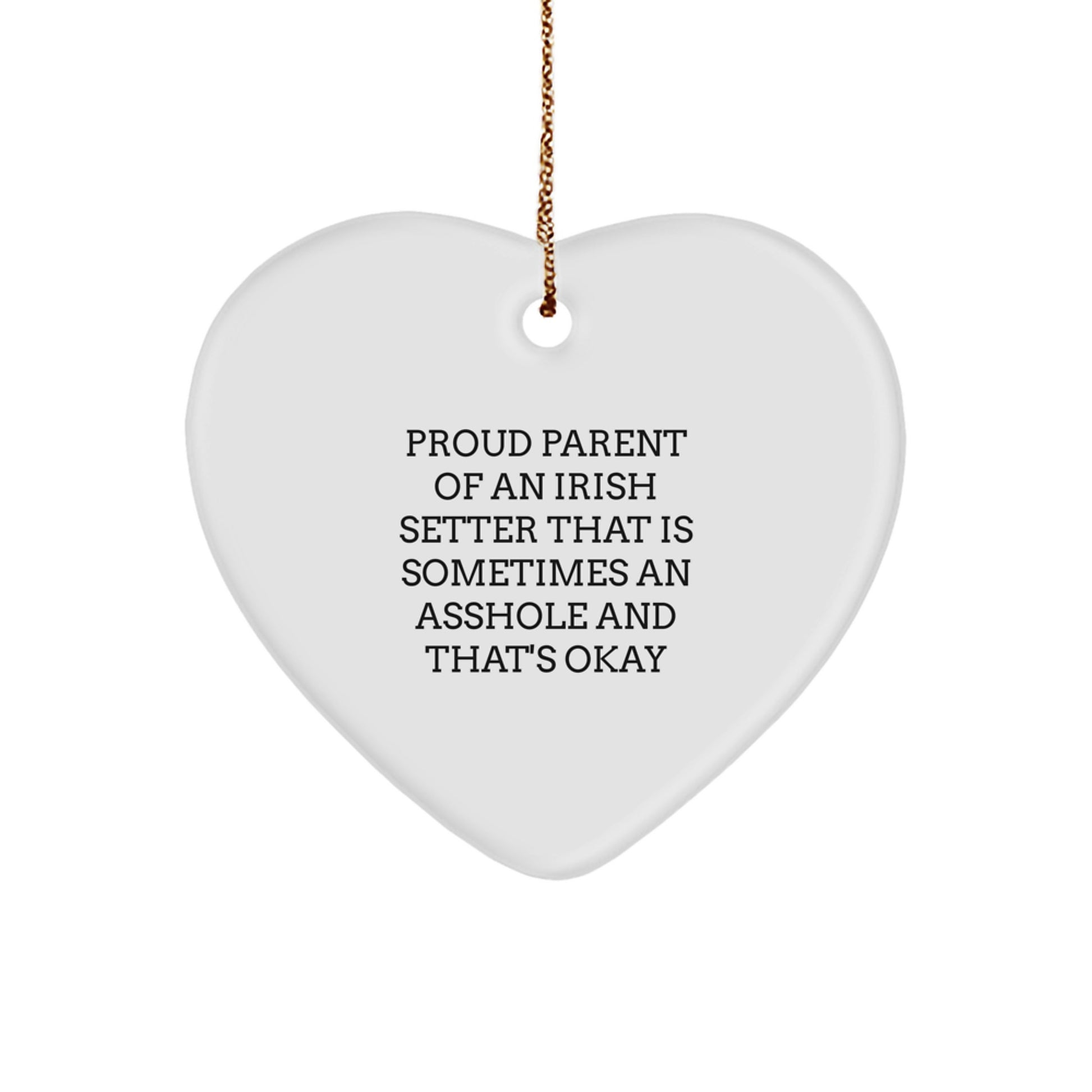 Family Treasure for Family Irish Setter Heart Ornament Christmas Gift - Image 1