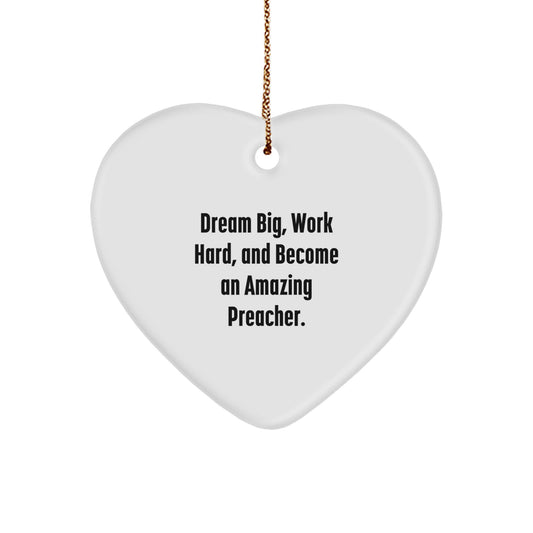 Funny Preacher Gifts from Friends for Men - Dream Big Heart Ornament for Christmas Unique Presents - Image 1