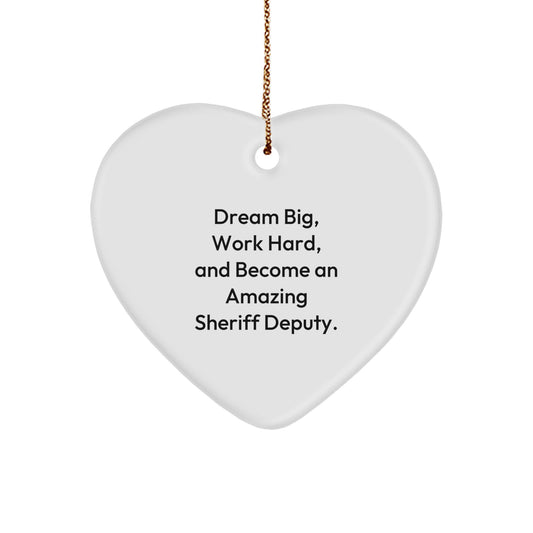 Funny Sheriff Deputy Heart Ornament Gifts from Men to Sheriff Deputy Friends at Christmas Unique Gifts - Image 1