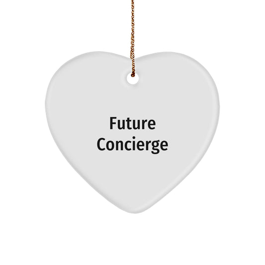 Future Concierge Funny Quotes Heart Ornament Gifts from Family to Concierge - Image 1
