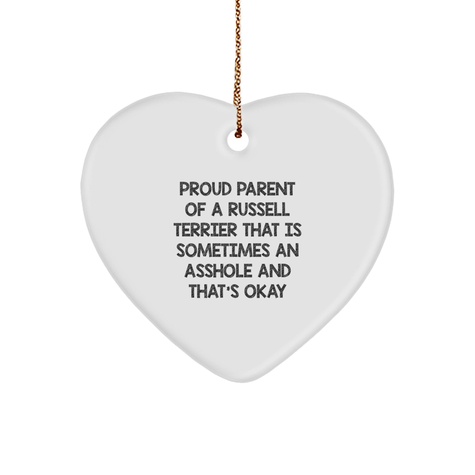 Funny Russell Terrier Dog Heart Ornament Gifts from Men to Friends for Christmas Unique - Image 1