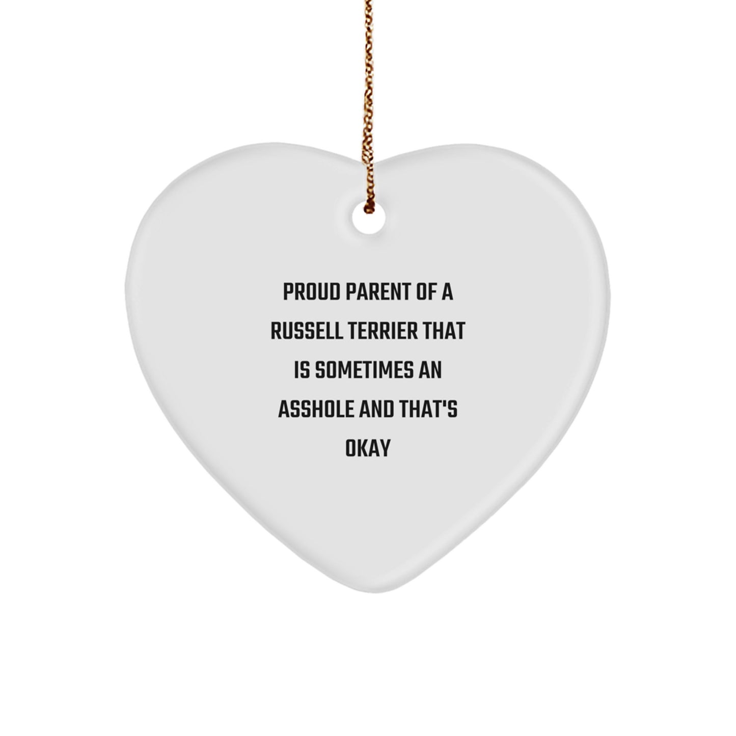 Funny Russell Terrier Dog Gifts for Men, Gifts from Mom, Heart Ornament, Proud Parent Russell Terrier Dog Christmas Unique Gifts - Image 1