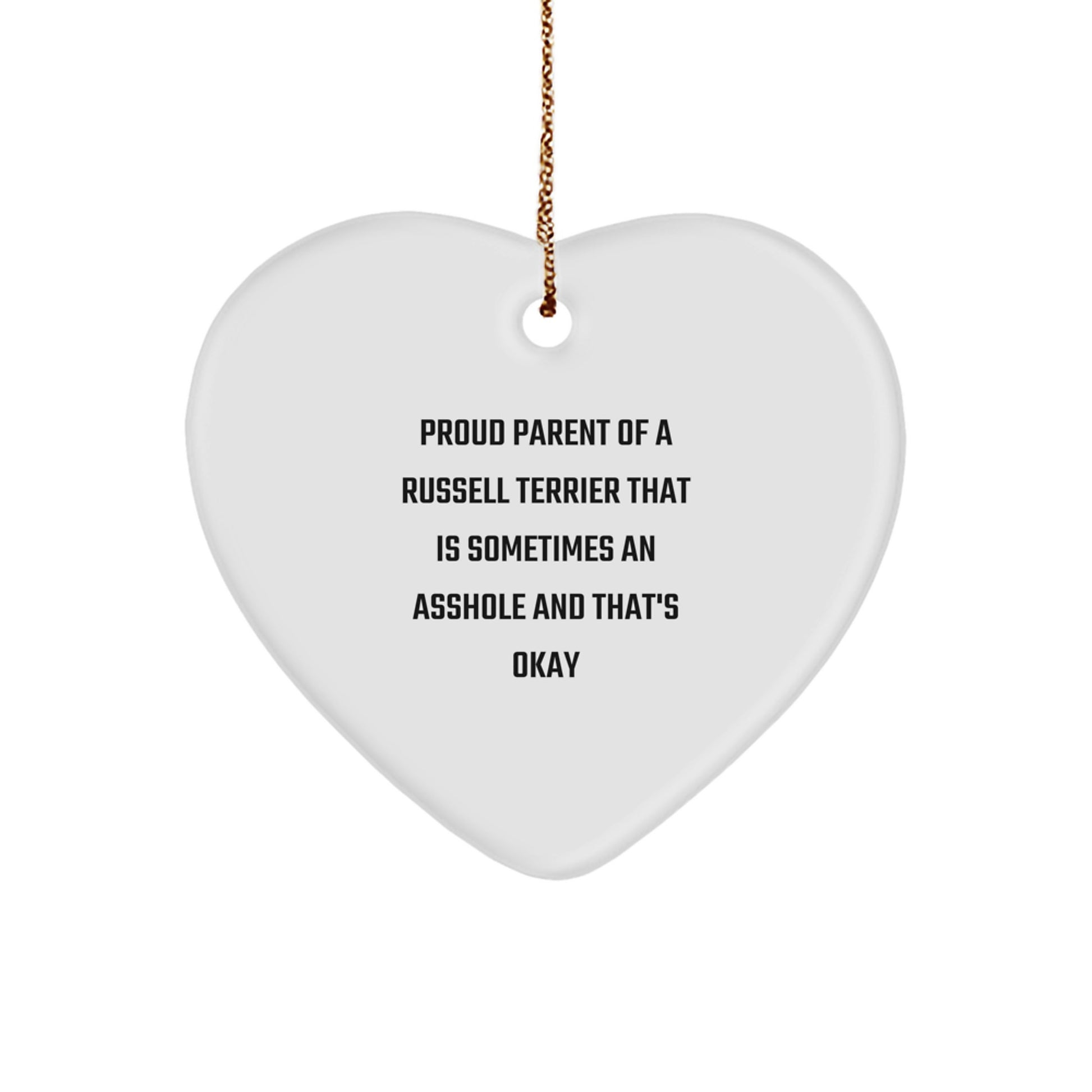 Funny Russell Terrier Dog Gifts for Men, Gifts from Mom, Heart Ornament, Proud Parent Russell Terrier Dog Christmas Unique Gifts - Image 1
