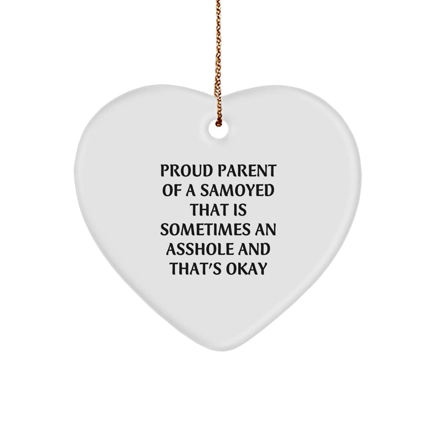 Funny Samoyed Dog Gifts for Men from Proud Parents, Christmas Unique Ornament - Image 1