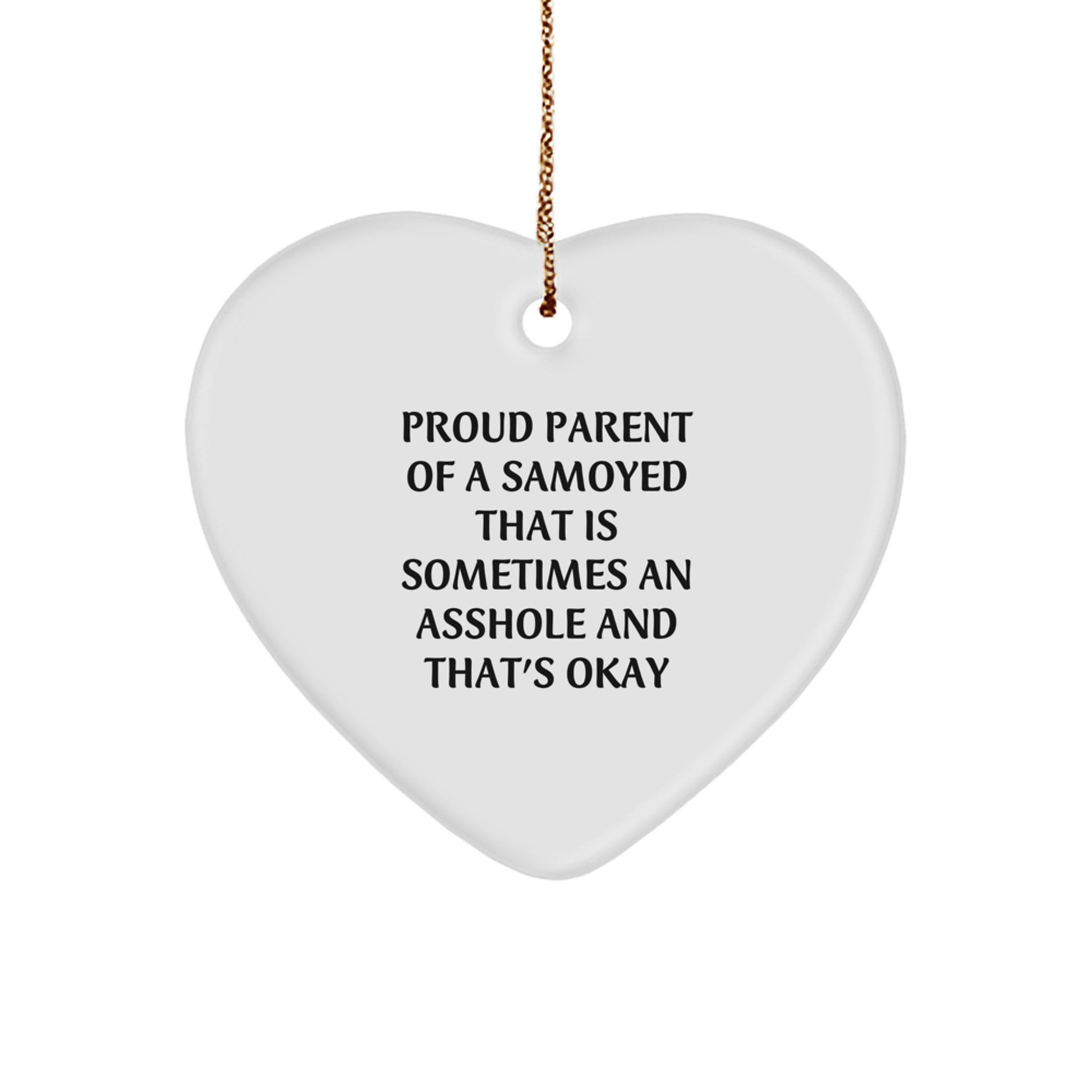 Funny Samoyed Dog Gifts for Men from Proud Parents, Christmas Unique Ornament - Image 1