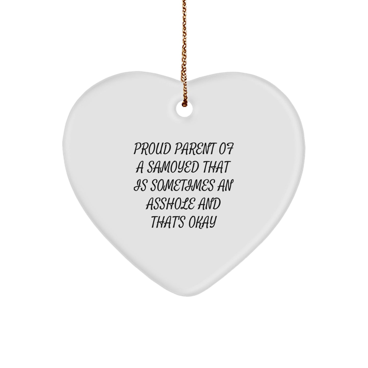 Funny Samoyed Dog Mom Dads Heart Ornament Gifts from Men to Women Friends for Christmas Unique - Image 1