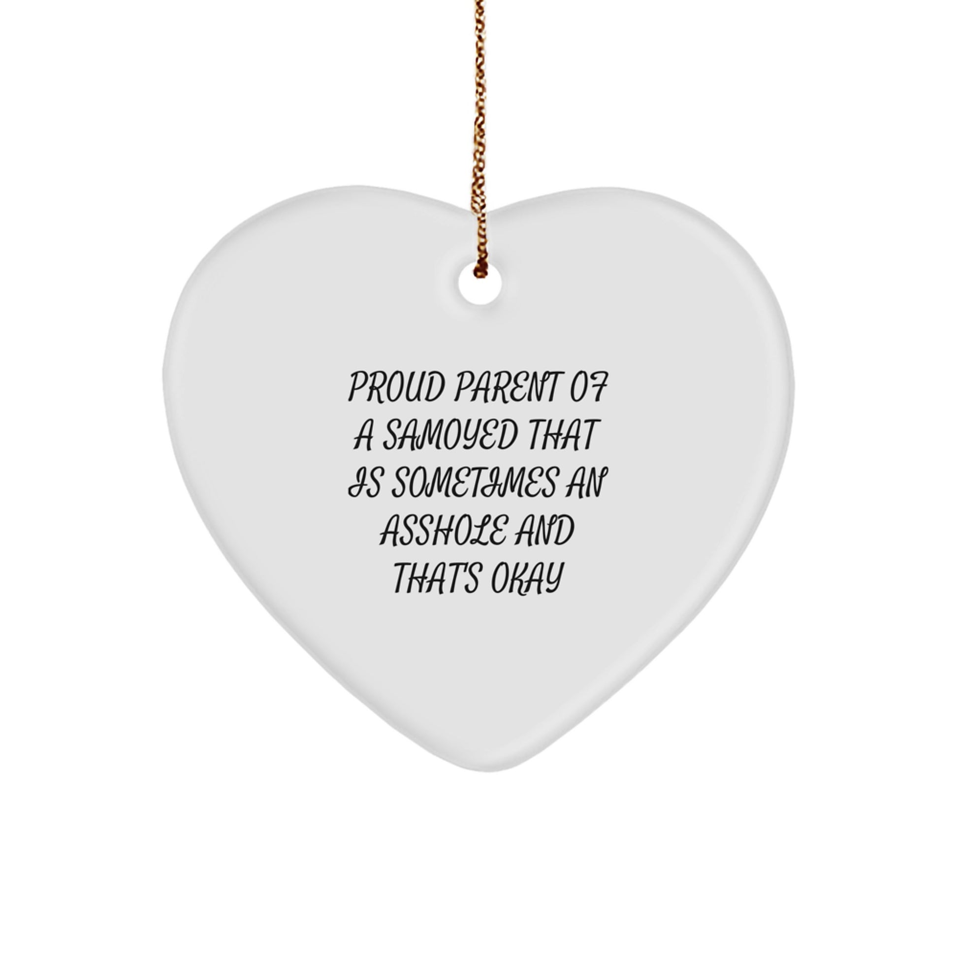 Funny Samoyed Dog Mom Dads Heart Ornament Gifts from Men to Women Friends for Christmas Unique - Image 1